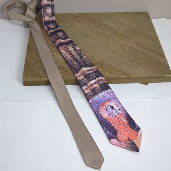 Ralph Marlin turkey tie vintage thanksgiving - Picture 3 of 5